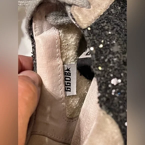 Golden Goose Superstar Women’s 38 (8) Black Glitter Have A Golden Day Sneakers - Picture 7 of 14